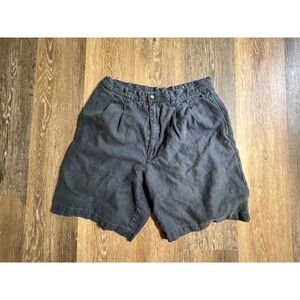 Unbranded Linen Pleated Shorts Mens 32 Gray Casual Summer Lightweight Tailored